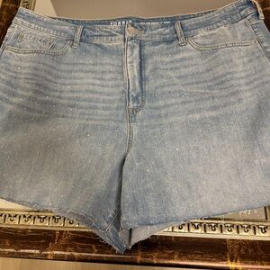 Torrid Light Blue Jean Shorts with Subtle Distressing